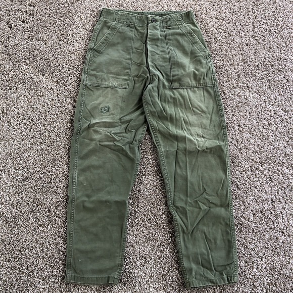 US Army Other - Vintage Military OG-107 Sateen Fatigue Pants Size 28x29 Type 1 Trousers Distress